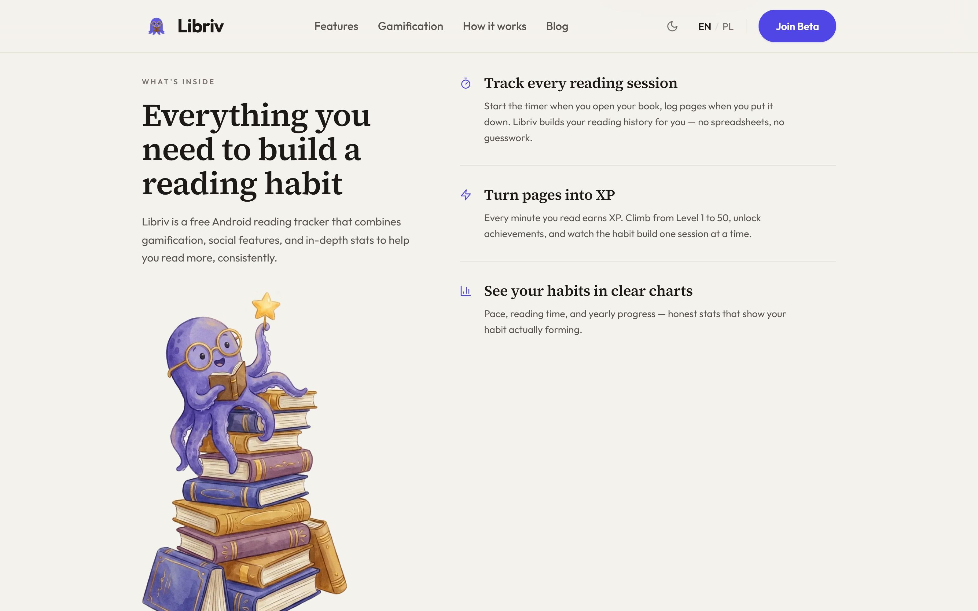 Libriv features section